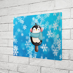 Холст прямоугольный Пингвин - эскимо Новый год, цвет: 3D-принт — фото 2