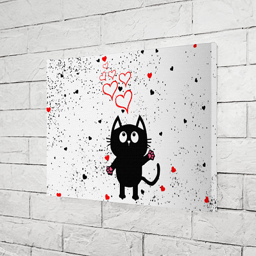 Картина прямоугольная Влюблённый котик Cat Love / 3D-принт – фото 3