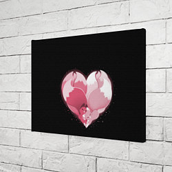 Холст прямоугольный Сердце Две Кицуне, цвет: 3D-принт — фото 2
