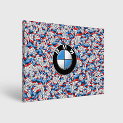 Холст прямоугольный BMW M PATTERN LOGO, цвет: 3D-принт
