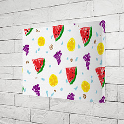 Холст прямоугольный Пиксельные фрукты, цвет: 3D-принт — фото 2