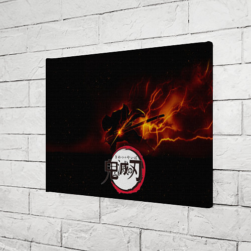 Картина прямоугольная Zenitsu Agatsuma Убийца демонов / 3D-принт – фото 3