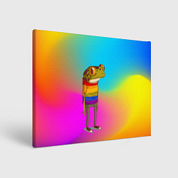 Холст прямоугольный Радужная лягушка Rainbow Frog, цвет: 3D-принт