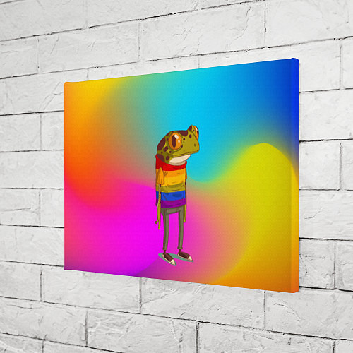 Картина прямоугольная Радужная лягушка Rainbow Frog / 3D-принт – фото 3