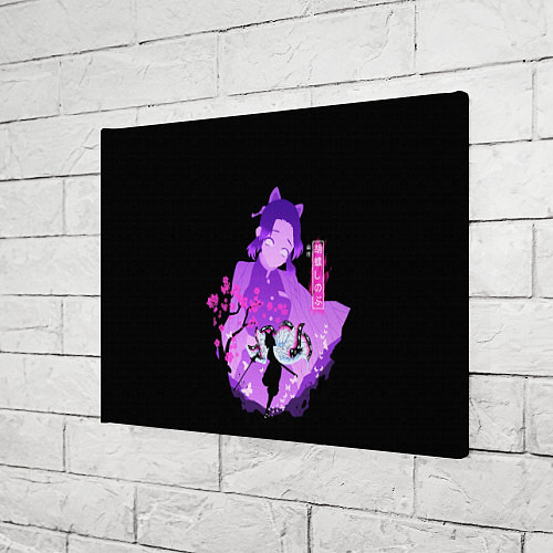 Картина прямоугольная Шинобу Кочо силуэт Клинок рассекающего демонов / 3D-принт – фото 3