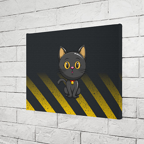 Картина прямоугольная Черный кот желтые полосы / 3D-принт – фото 3