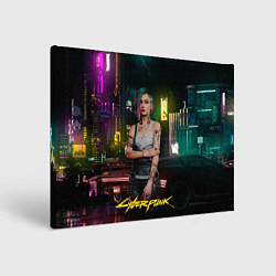 Холст прямоугольный Judy cyberpunk2077, цвет: 3D-принт