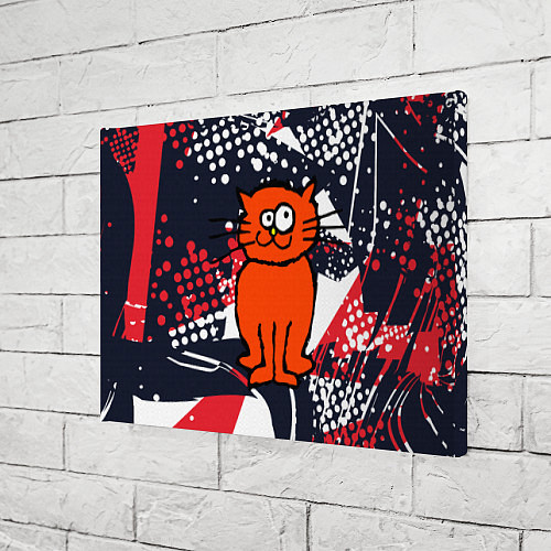 Картина прямоугольная Забаный красный кот / 3D-принт – фото 3