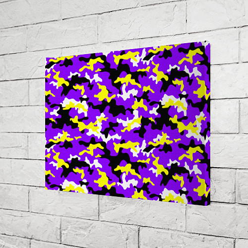 Картина прямоугольная Камуфляж Фиолетово-Жёлтый / 3D-принт – фото 3