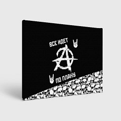 Холст прямоугольный Всё идёт по плану черепа, цвет: 3D-принт