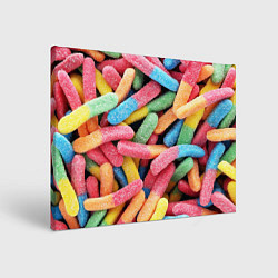 Холст прямоугольный Мармеладные червячки, цвет: 3D-принт