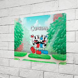 Холст прямоугольный Cuphead Красная и синяя чашечка, цвет: 3D-принт — фото 2