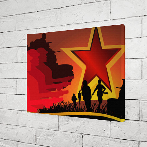 Картина прямоугольная Звезда ПОБЕДЫ и силуэты солдат / 3D-принт – фото 3