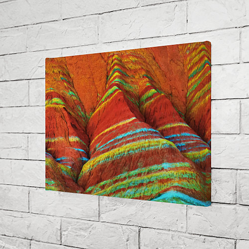 Картина прямоугольная Знаменитые разноцветные горы Китай / 3D-принт – фото 3