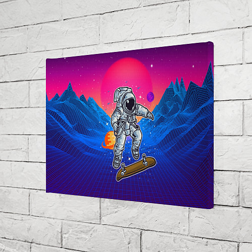 Картина прямоугольная Космонавт прыгает на скейте / 3D-принт – фото 3