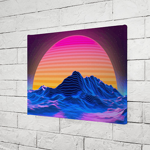 Картина прямоугольная Vaporwave Mountains Психоделика Неон / 3D-принт – фото 3