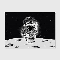 Холст прямоугольный Космонавт с биткоином, цвет: 3D-принт — фото 2