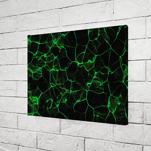Картина прямоугольная Абстракция - Черно-зеленый фон - дым / 3D-принт – фото 3