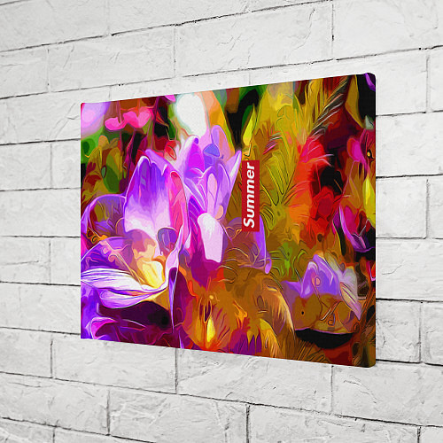 Картина прямоугольная Красочный цветочный узор Лето Colorful Floral Patt / 3D-принт – фото 3