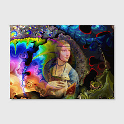 Холст прямоугольный Чечилия Галлерани - Дама с горностаем под фрактала, цвет: 3D-принт — фото 2