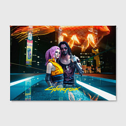 Холст прямоугольный Cyberpunk2077 Johnny Vi girl, цвет: 3D-принт — фото 2