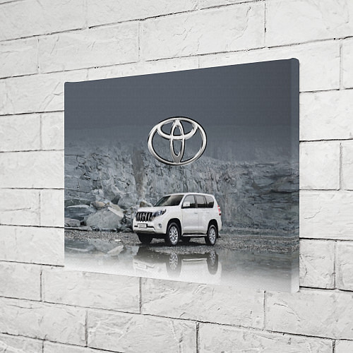 Картина прямоугольная Toyota Land Cruiser на фоне скалы / 3D-принт – фото 3