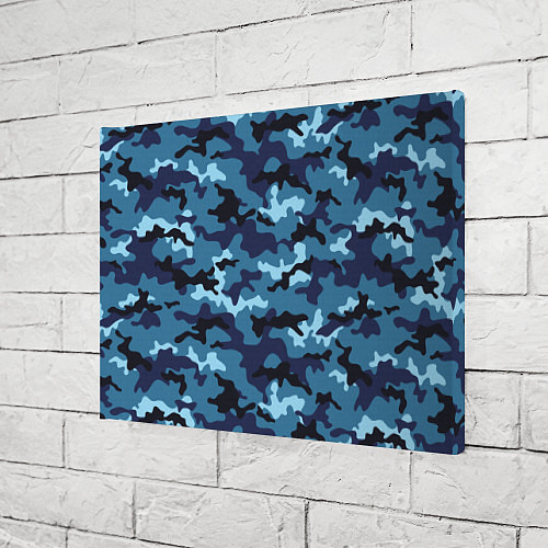 Картина прямоугольная Камуфляж Тёмно-Синий Camouflage Dark-Blue / 3D-принт – фото 3