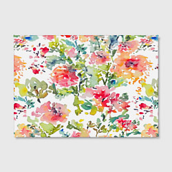 Холст прямоугольный Floral pattern Watercolour Summer, цвет: 3D-принт — фото 2