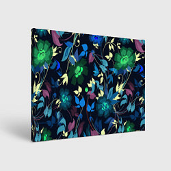 Холст прямоугольный Color summer night Floral pattern, цвет: 3D-принт