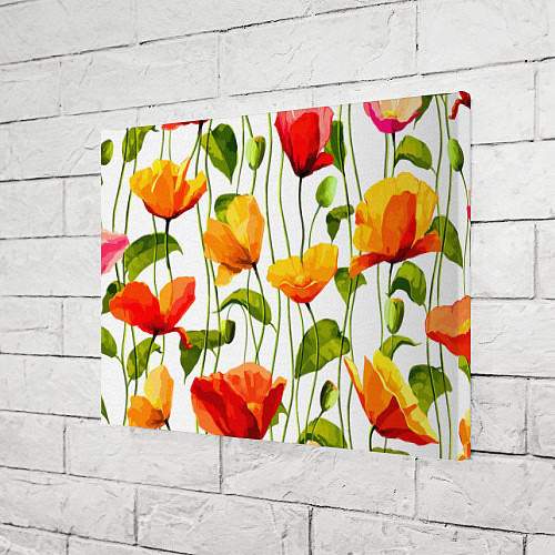 Картина прямоугольная Волнообразный узор из цветков мака Лето / 3D-принт – фото 3