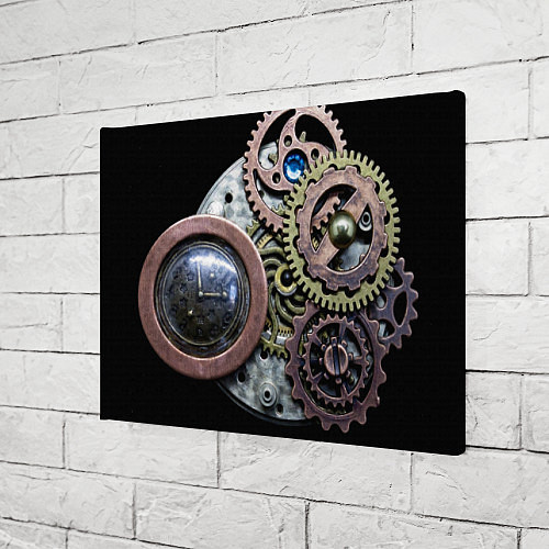 Картина прямоугольная Mechanism of gears in Steampunk style / 3D-принт – фото 3