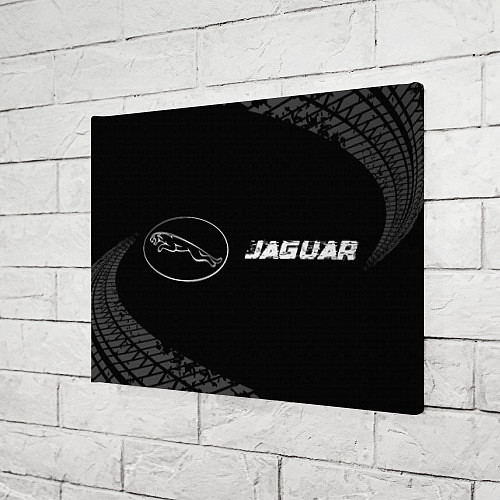 Картина прямоугольная Jaguar Speed на темном фоне со следами шин / 3D-принт – фото 3
