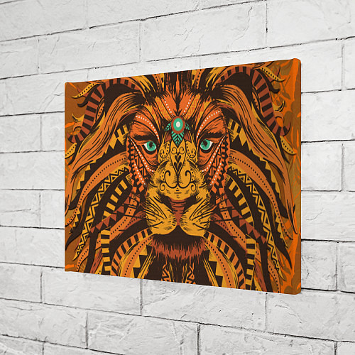 Картина прямоугольная Африканский Лев Морда Льва с узорами Мандала / 3D-принт – фото 3