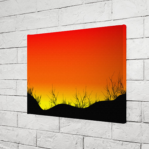 Картина прямоугольная Закат и травы / 3D-принт – фото 3