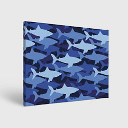 Холст прямоугольный Акулий камуфляж - паттерн, цвет: 3D-принт