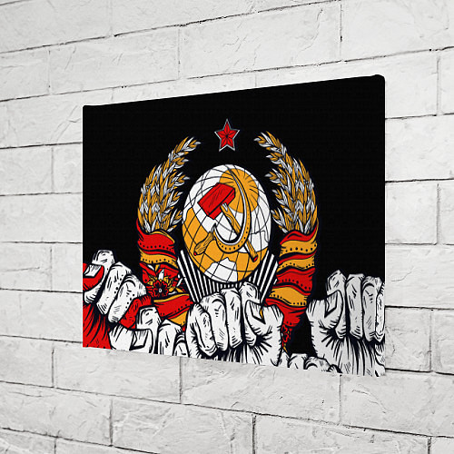 Картина прямоугольная Герб СССР на черном фоне / 3D-принт – фото 3