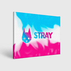 Холст прямоугольный Stray neon gradient style: надпись и символ, цвет: 3D-принт