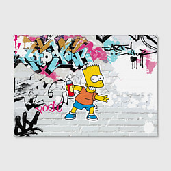 Холст прямоугольный Барт Симпсон на фоне стены с граффити, цвет: 3D-принт — фото 2