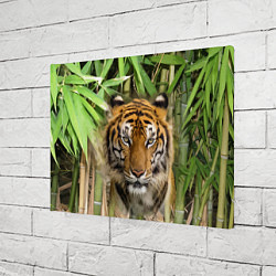 Холст прямоугольный Матёрый тигр в зарослях бамбука, цвет: 3D-принт — фото 2