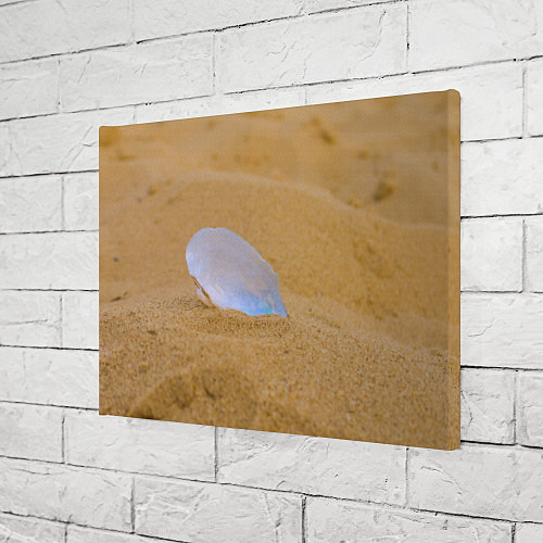 Картина прямоугольная Перламутровая ракушка на песке / 3D-принт – фото 3