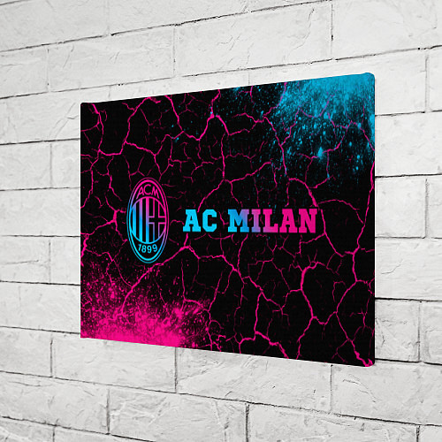 Картина прямоугольная AC Milan - neon gradient: надпись и символ / 3D-принт – фото 3