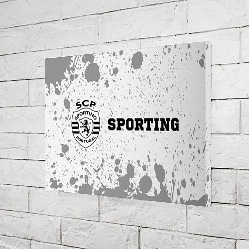 Картина прямоугольная Sporting sport на светлом фоне: надпись и символ / 3D-принт – фото 3