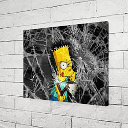 Холст прямоугольный Барт Симпсон разбил из рогатки стекло, цвет: 3D-принт — фото 2