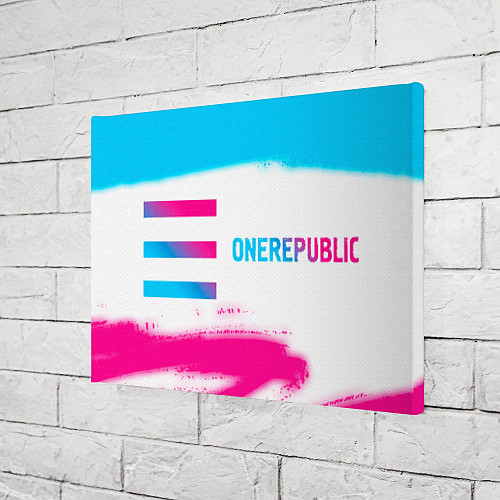 Картина прямоугольная OneRepublic neon gradient style: надпись и символ / 3D-принт – фото 3
