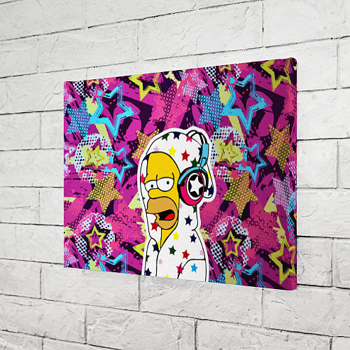 Картина прямоугольная Гомер Симпсон в звёздном балахоне! / 3D-принт – фото 3