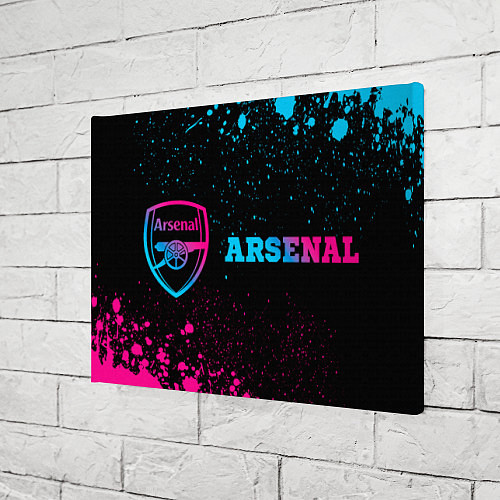 Картина прямоугольная Arsenal - neon gradient: надпись и символ / 3D-принт – фото 3