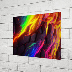 Холст прямоугольный Neon rainbow lava, цвет: 3D-принт — фото 2