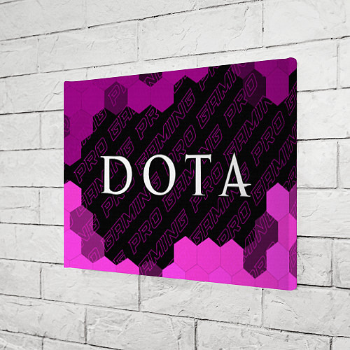 Картина прямоугольная Dota pro gaming: надпись и символ / 3D-принт – фото 3