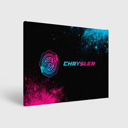 Холст прямоугольный Chrysler - neon gradient: надпись и символ, цвет: 3D-принт