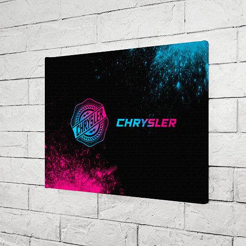 Картина прямоугольная Chrysler - neon gradient: надпись и символ / 3D-принт – фото 3